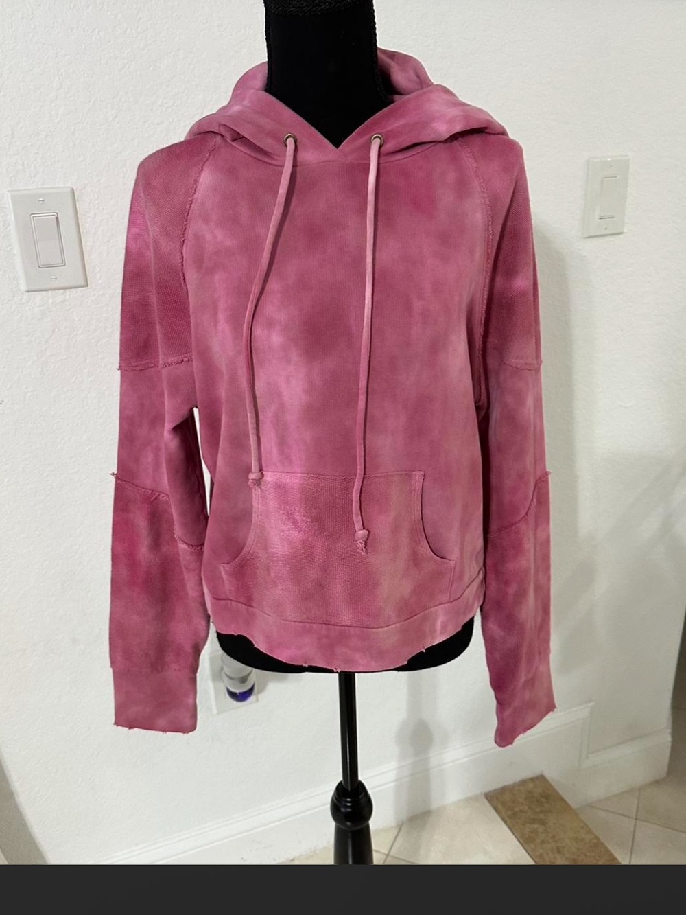 LoveShackFancy Anarosa Hoodie Pink Tie-Dye Pullover Women’s Size Small Cozy - Picture 3 of 7